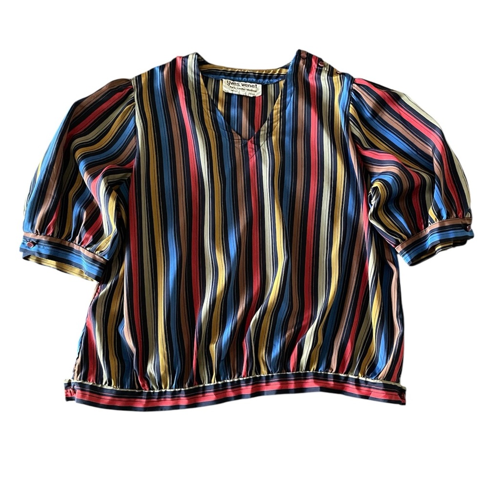 Vintage 1970s Yves Venet striped blouse